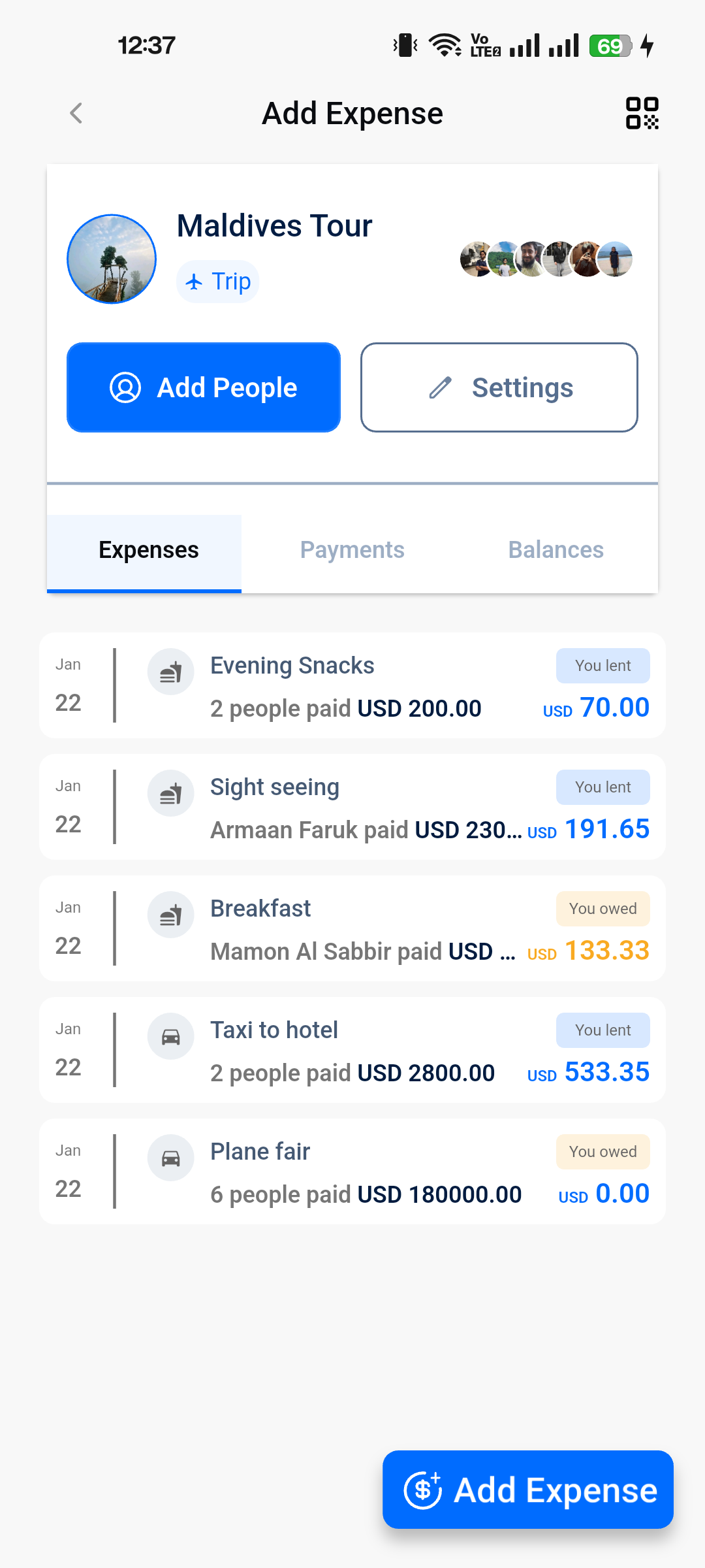 Add Expense UI